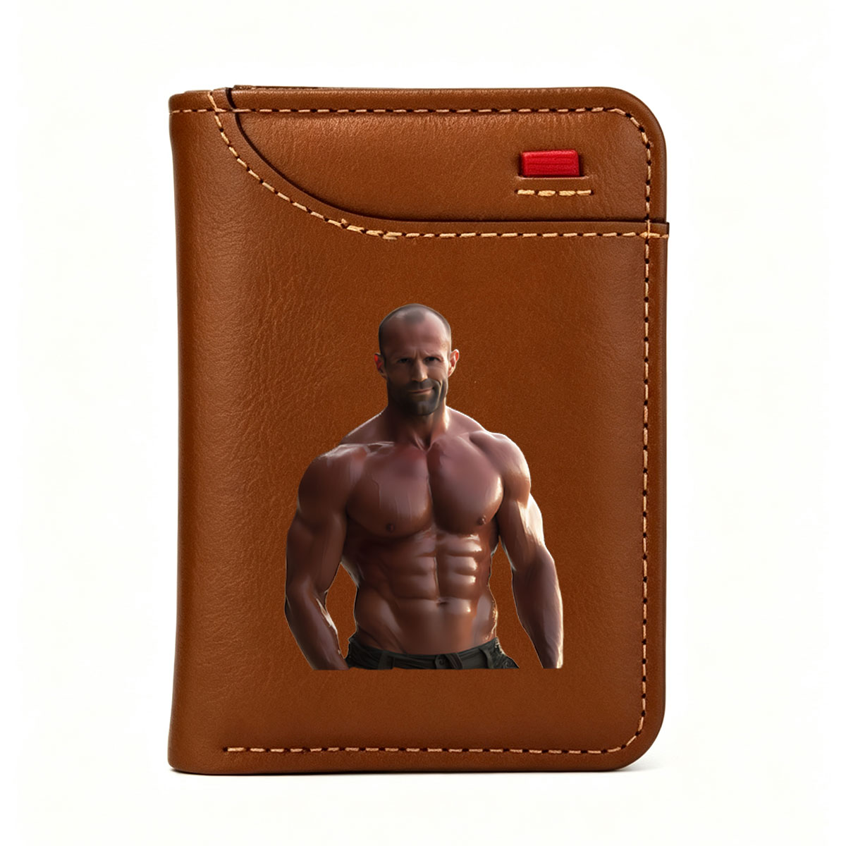 Jason Statham, Muscular Actor, Shirtless Portrait - Vertical Style Wallet