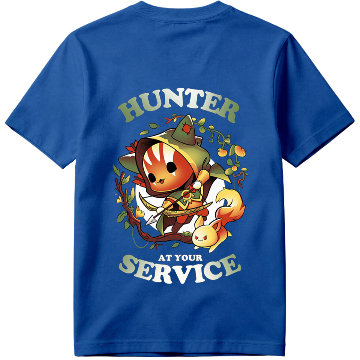 Hunter at Your Service - Chibi Archer and Fox Companion - Tee