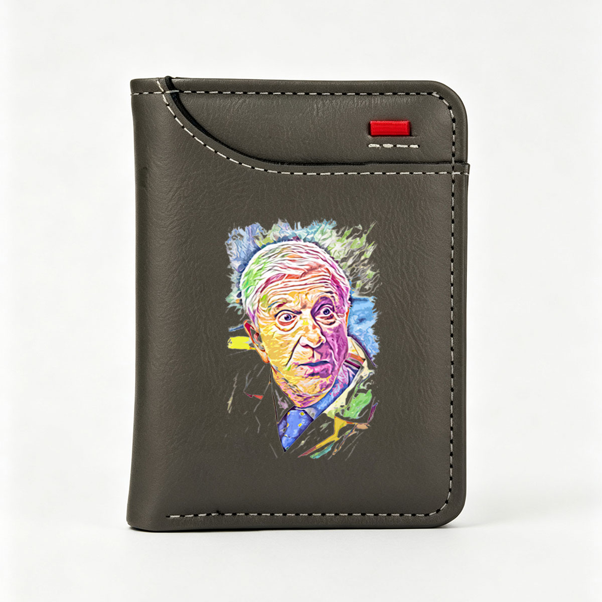 Colorful Portrait of an Elderly Man in a Suit and Tie - Vertical Style Wallet