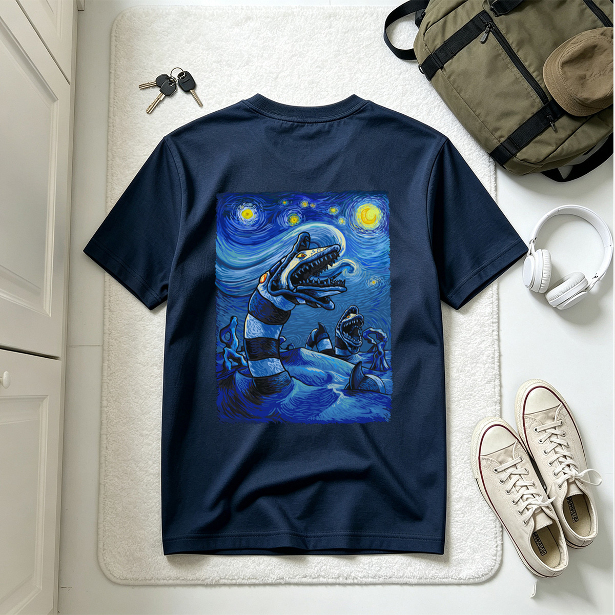 Starry Night with Sea Monsters - Tee
