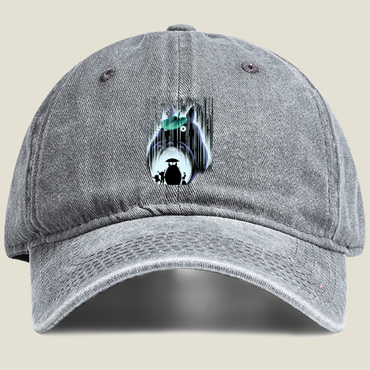 Totoro and Friends in the Rain - Washed Denim - Baseball Cap