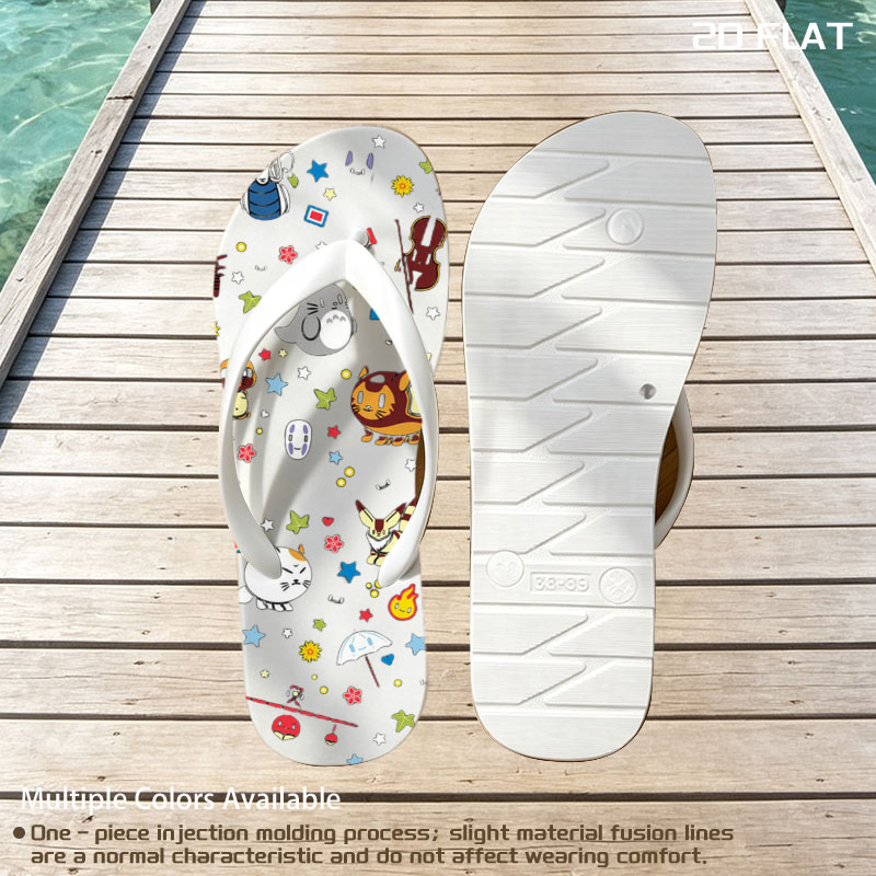 Totoro, Pikachu, and Studio Ghibli Characters in a Starry Night Parade -  flip-flops