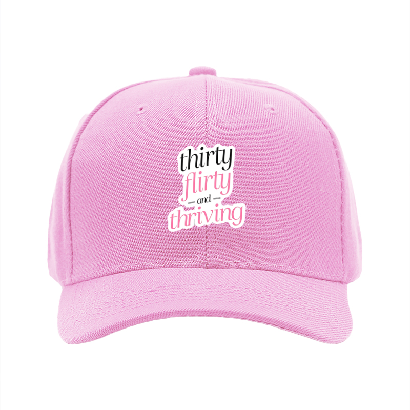 1pc New Baseball Cap Thirty Flirty and Thriving Print Unisex Adjustable Hat for Outdoor Activities Adults Fashion Statement Casual Wear