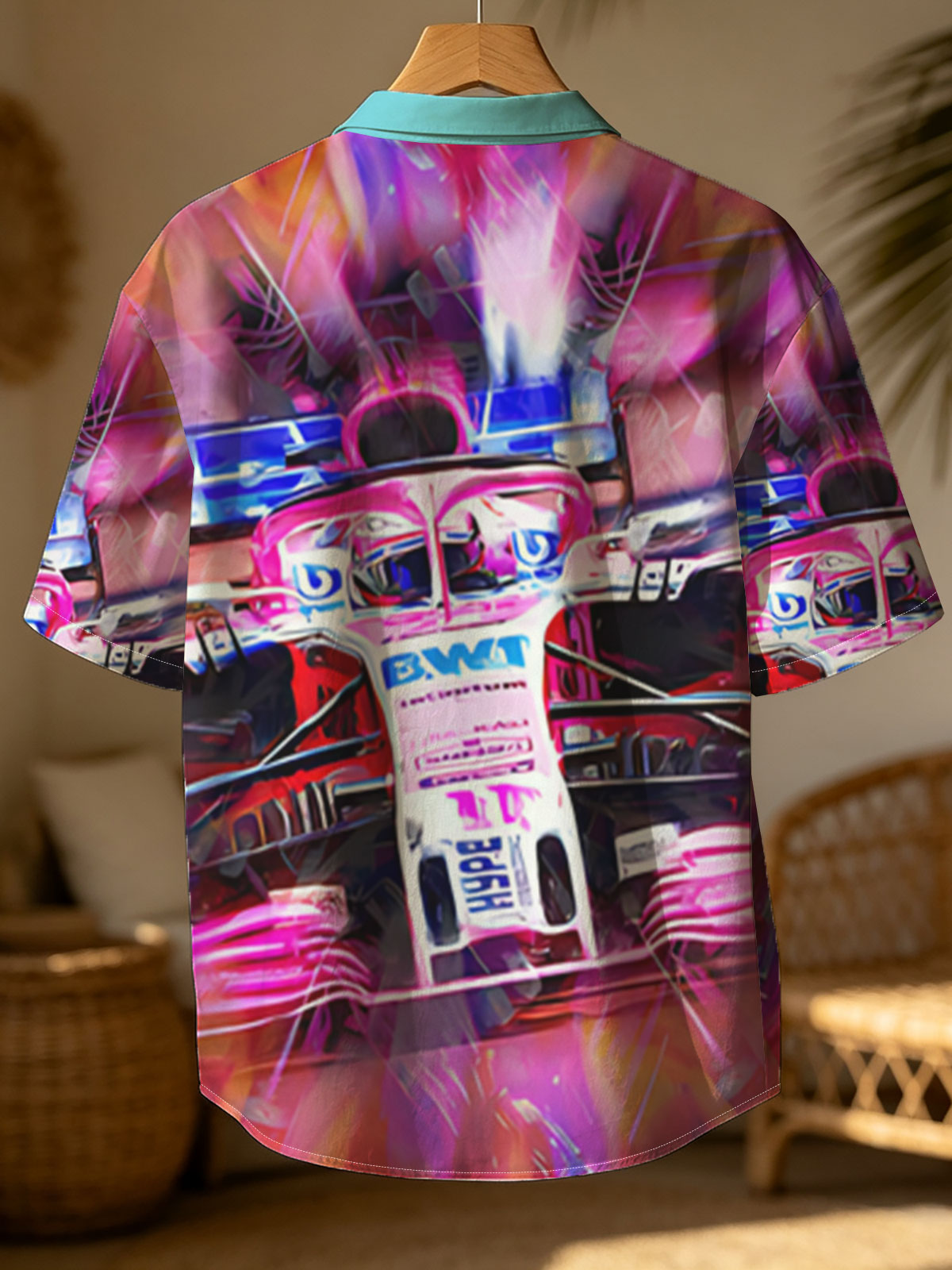 F1 Racing Car in Vibrant Motion Art -  Shirt