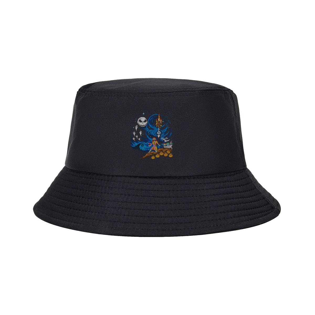The Nightmare Before Christmas: Jack Skellington and Sally in a Magical Night Scene - Fisherman's Hat