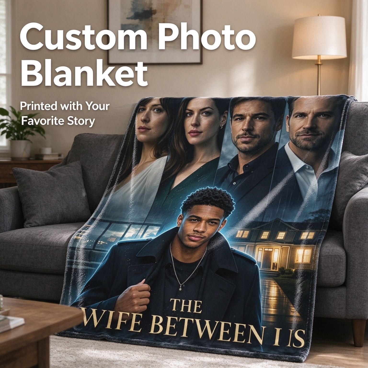 Custom Photo Face Blanket Personalized Flannel Throw Skin-Friendly Warm Plush Cover Ideal Keepsake Gift