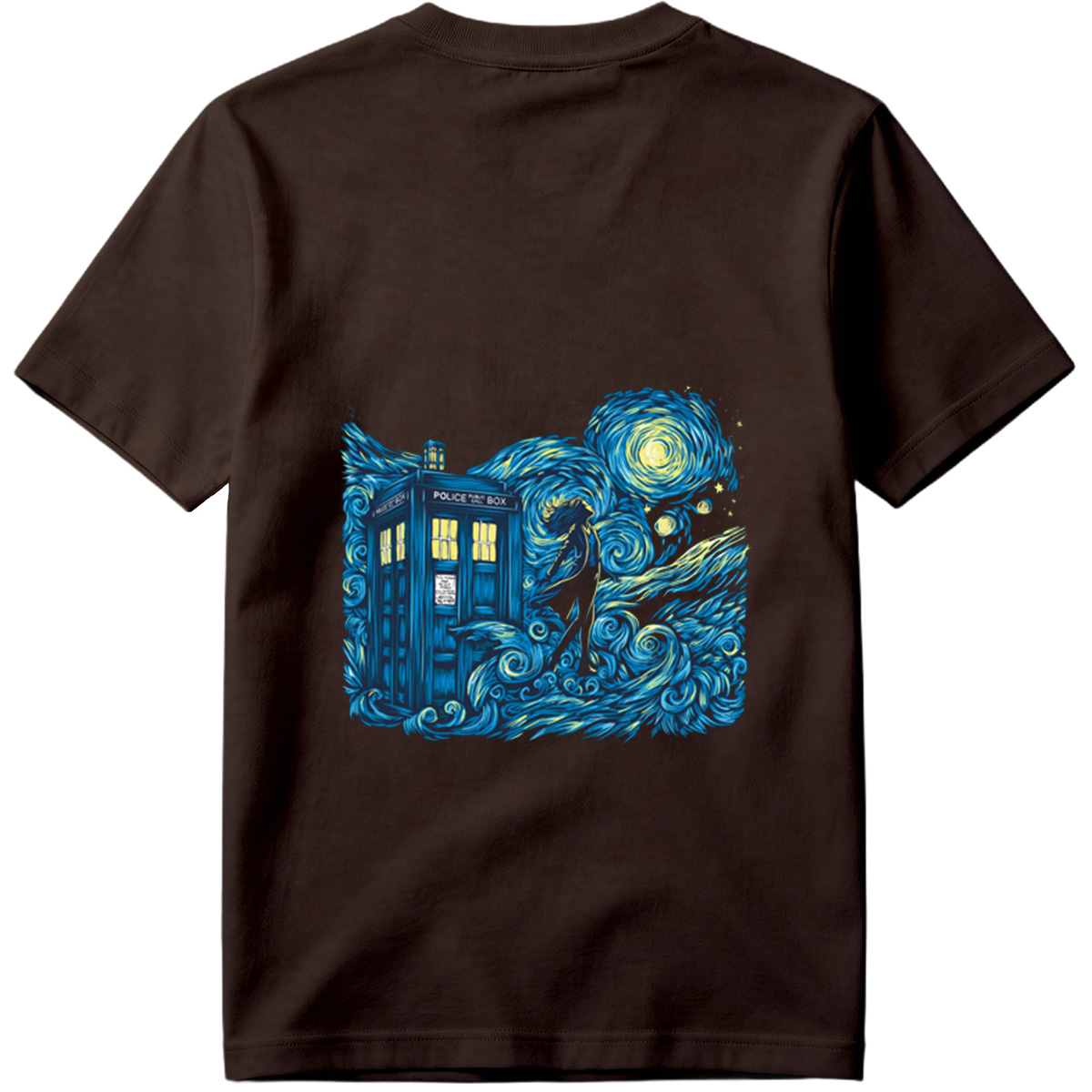 Doctor Who: TARDIS and Companion in Starry Night - Tee
