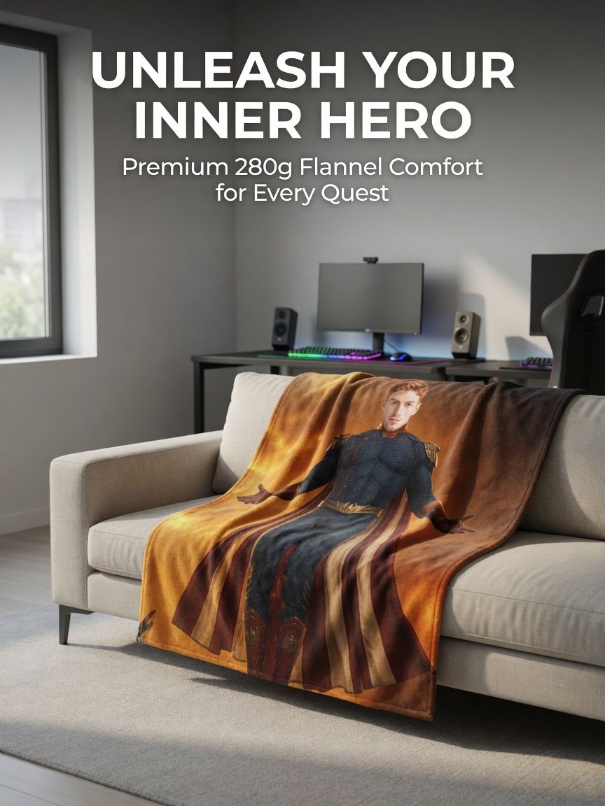 Custom Face Photo Superhero Flannel Fleece Blanket Personalized Soft Warm Throw Blanket for Couch Bed and Unique Gift