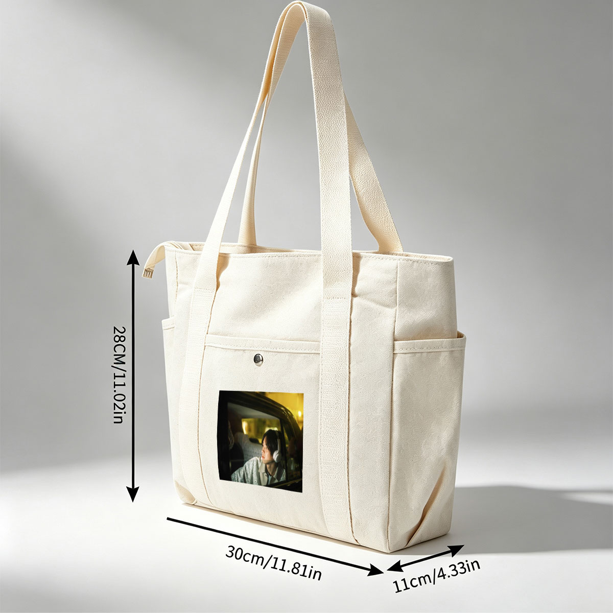 Yosuke Sugino in a Car at Night Wearing Headphones and Looking Out the Window - Multi-pocket bags