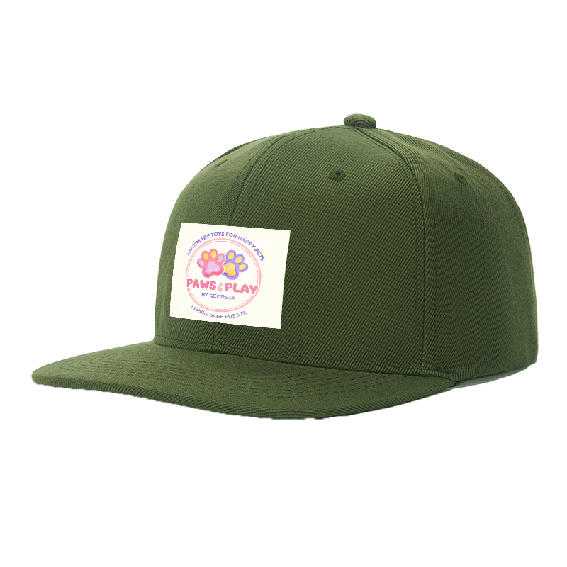 Flat Brim Baseball Cap Paws & Play Logo Print Streetwear Underground Skate Style for Basketball Court Skate Park Urban Lifestyle Skaters Rappers Streetwear Enthusiasts