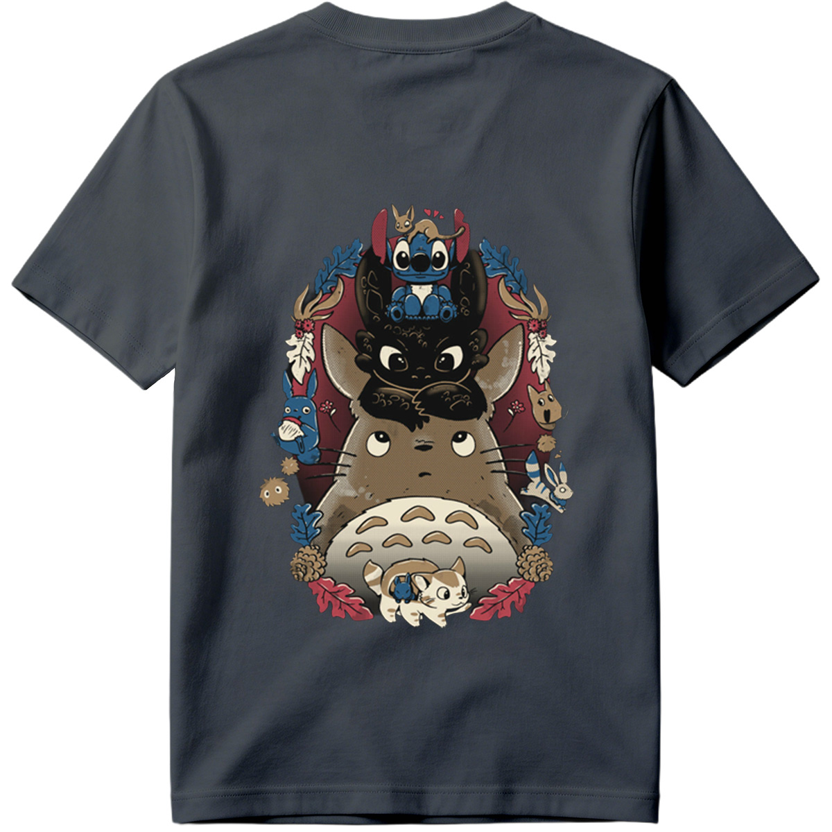 Totoro, Stitch, and Friends: A Whimsical Forest Gathering - Tee