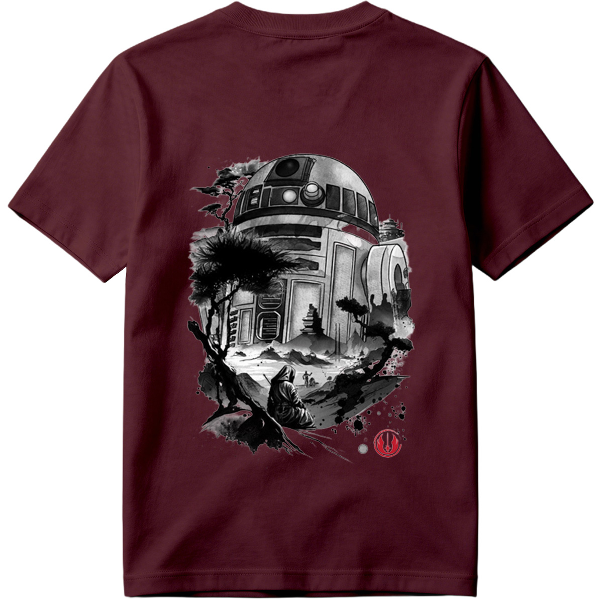 Star Wars: R2-D2 and Jedi in Zen Landscape - Tee