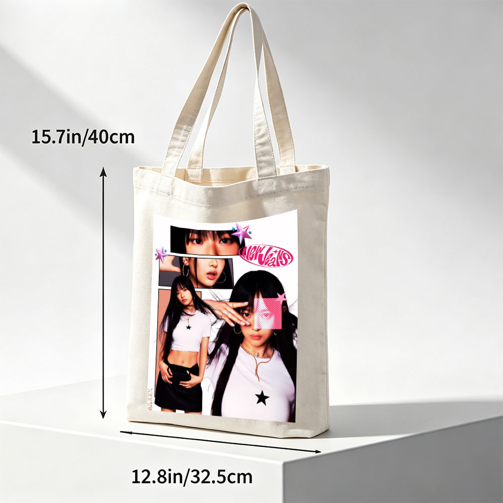 Hanni of NewJeans in a Stylish Collage Featuring Close-Up Shots and Fashionable Outfits - Canvas tote bags
