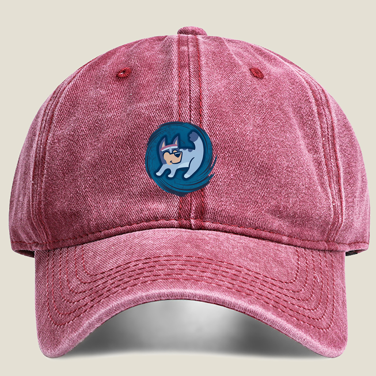 Bluey in a Swirl of Energy - Washed Denim - Baseball Cap