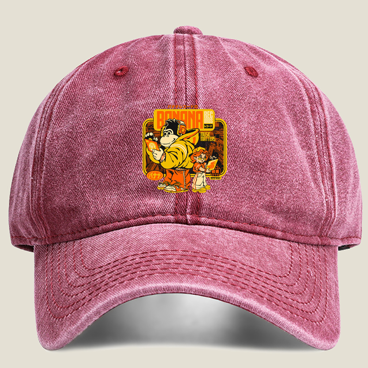 Banana Records: Diddy Kong and Dixie Kong - Washed Denim - Baseball Cap