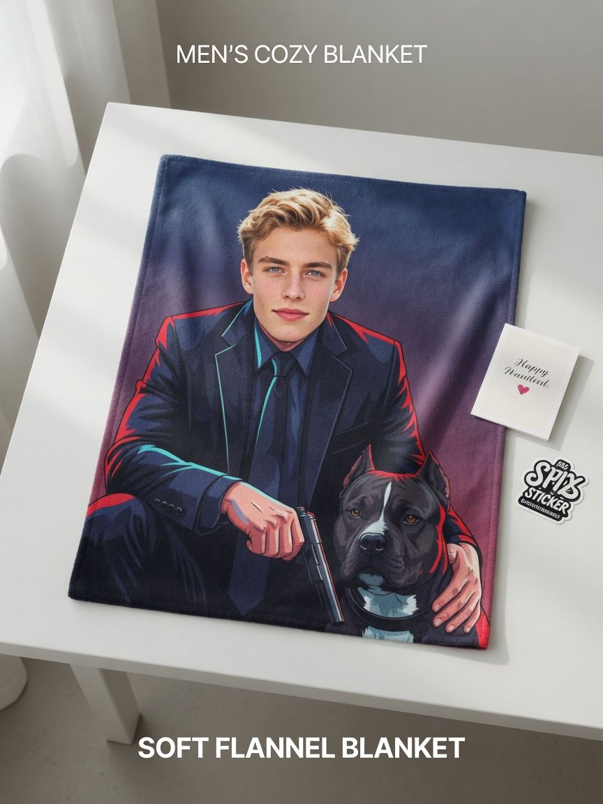 Custom Photo Portrait Flannel Blanket Personalized Ultra Soft Cozy Fleece Throw Cover for Bed Couch Gifts