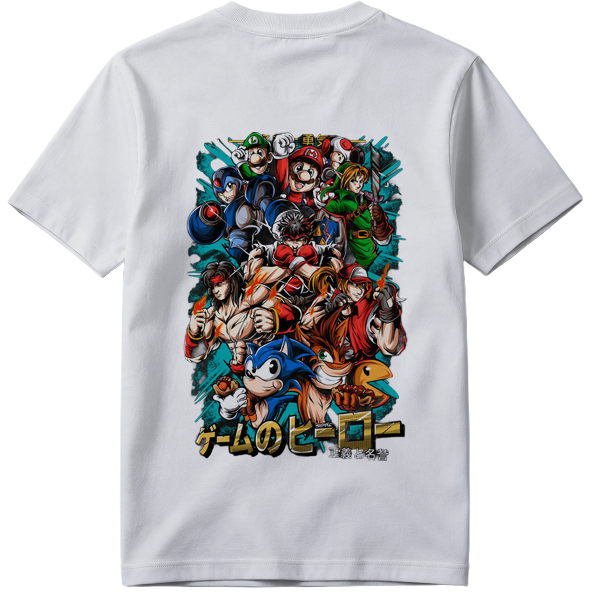 Game Heroes: Mario, Sonic, Link, Ryu, and More - Tee
