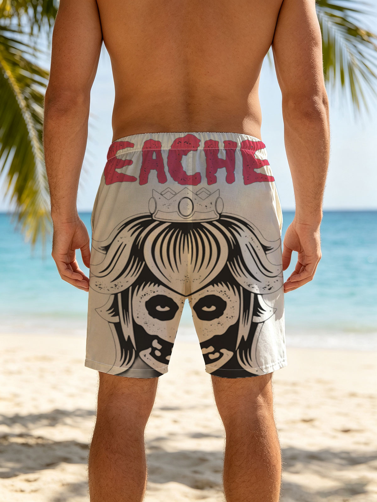 Peaches - Skull Queen with Crown -  Beach shorts