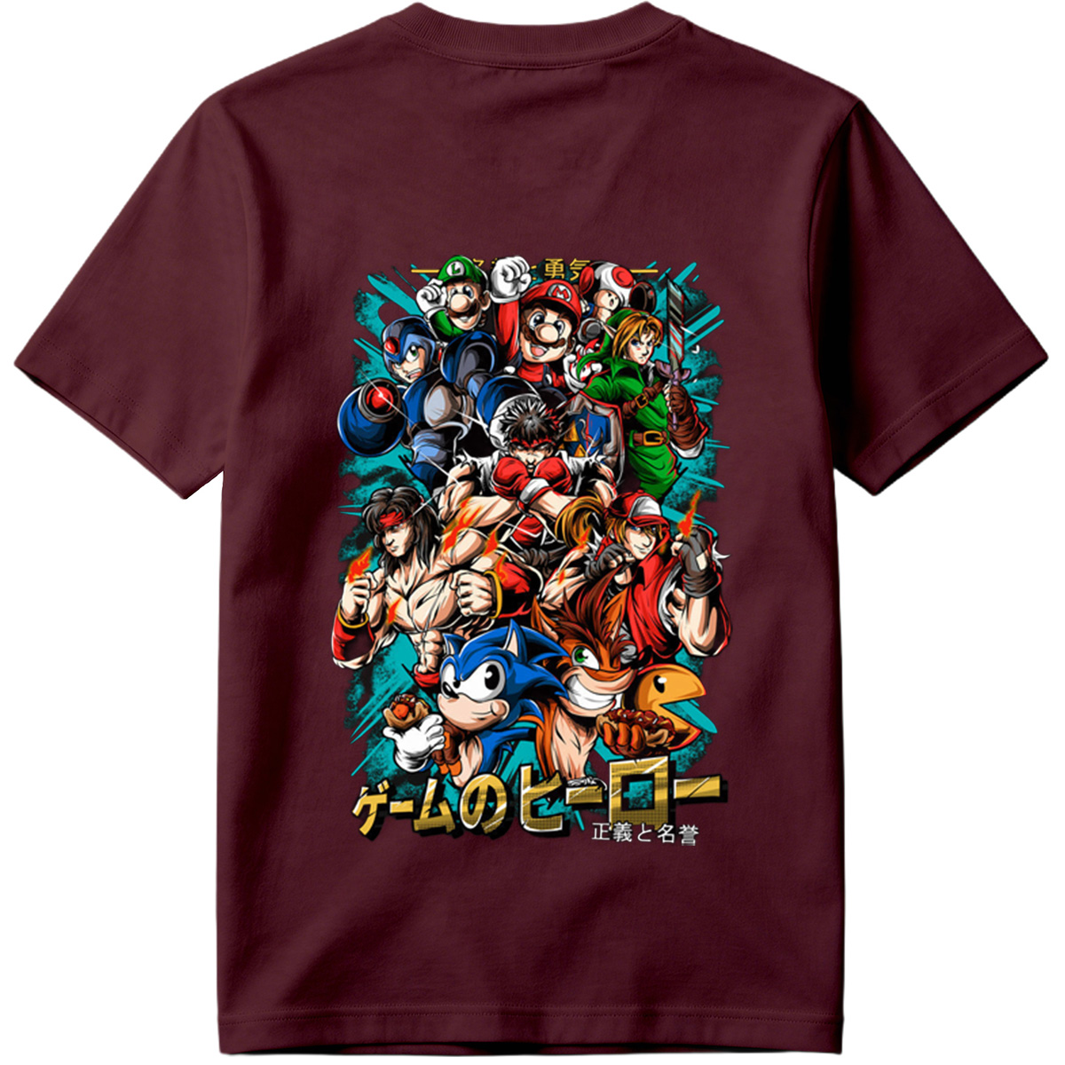 Game Heroes: Mario, Sonic, Link, Ryu, and More - Tee