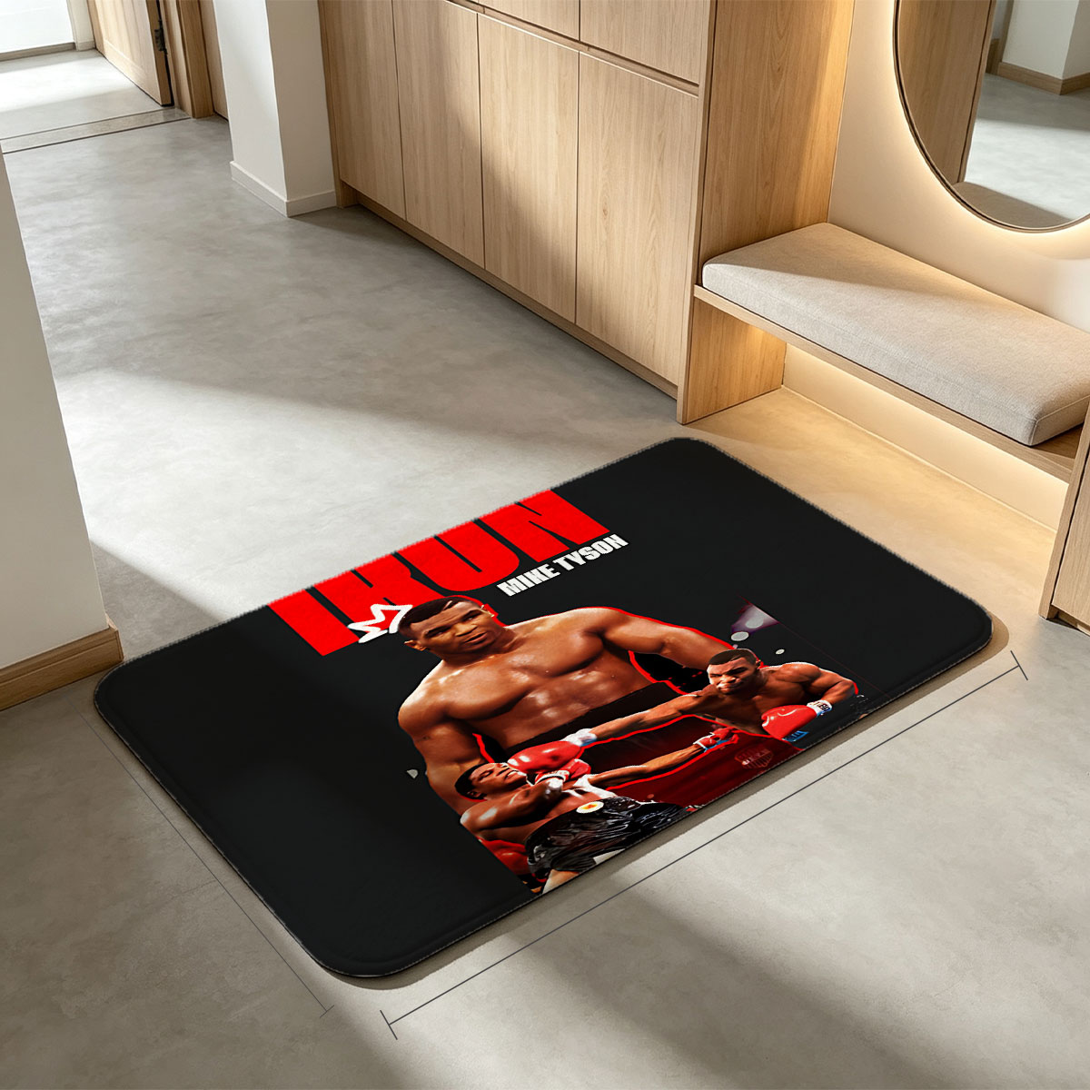Iron Mike Tyson: Boxing Legend in Action - Flannel floor mat