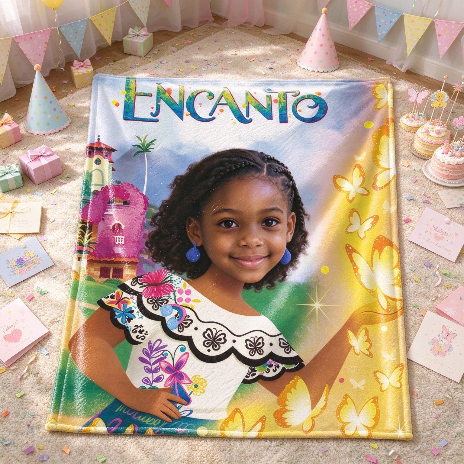 Custom Face Photo Blanket Personalized Flannel Fleece Throw, Soft Warm Bed Couch Keepsake Gift for Kids and Family
