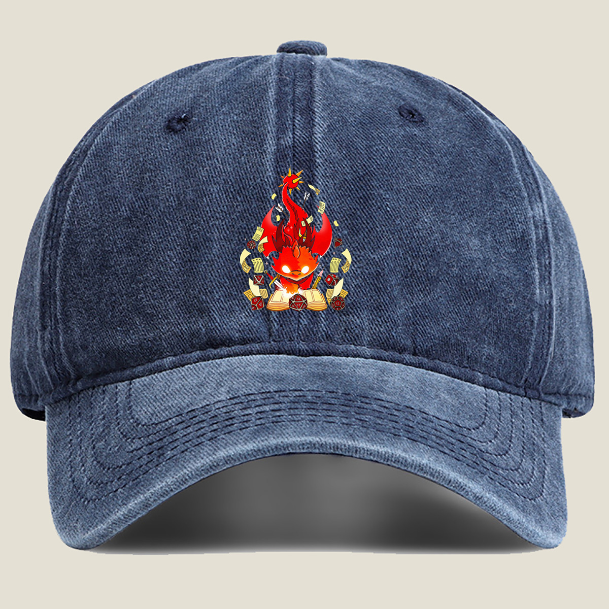Dragonborn D&D Adventure - Washed Denim - Baseball Cap
