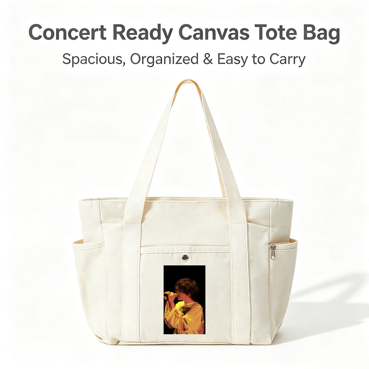 Harry Styles Singing on Stage in a Yellow Outfit with Microphone - Multi-pocket bags