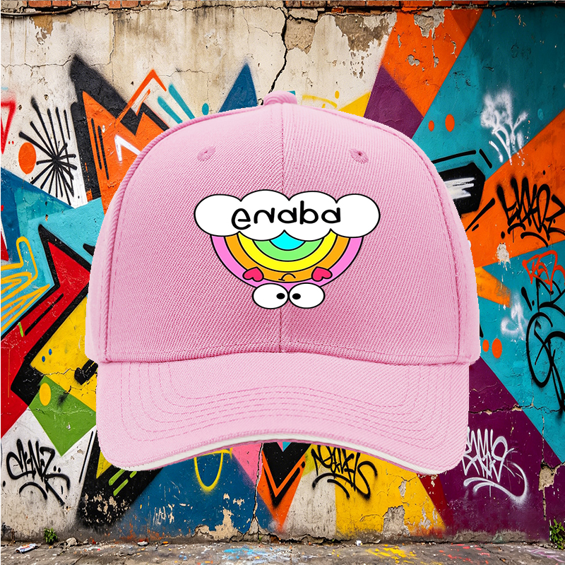 Unisex Classic Sandwich Hat with Rainbow Heart Eyes and Guara Print | Casual Outdoor Sun Protection Cap for Adults and Teens | Perfect for Beach, Hiking, Travel, Daily Wear