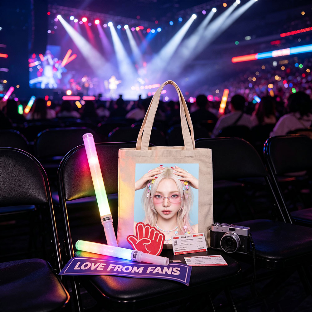 Dami Im in a Pastel-Themed Look with Colorful Hair Clips and Pink Glasses - Canvas tote bags