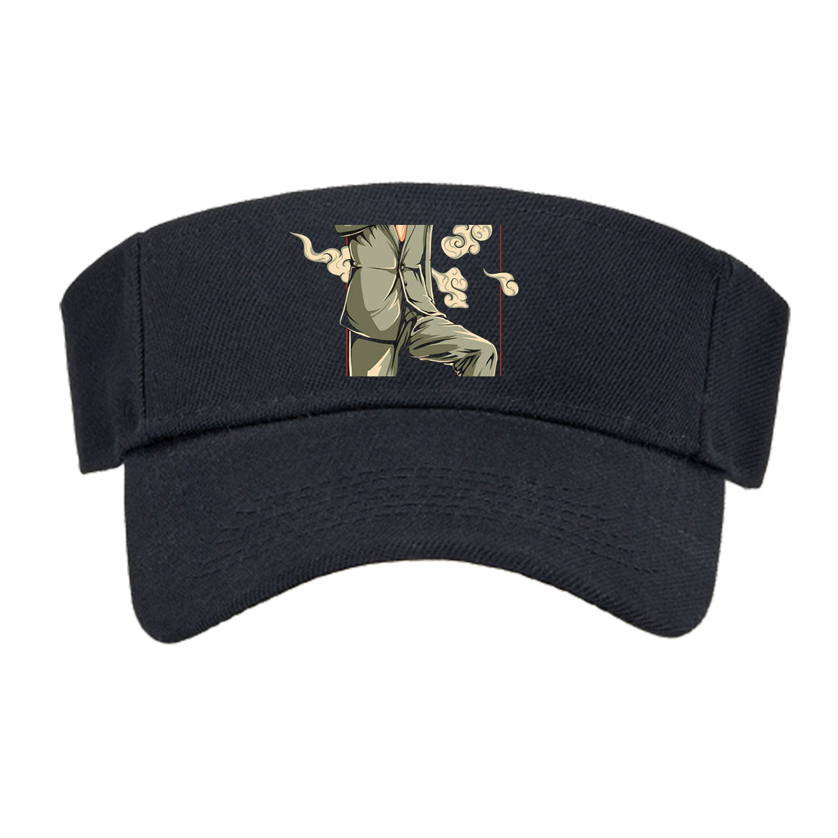 Anime Character with Sword and Fox Spirit, Stylish Suit and Sneakers -  Visor cap