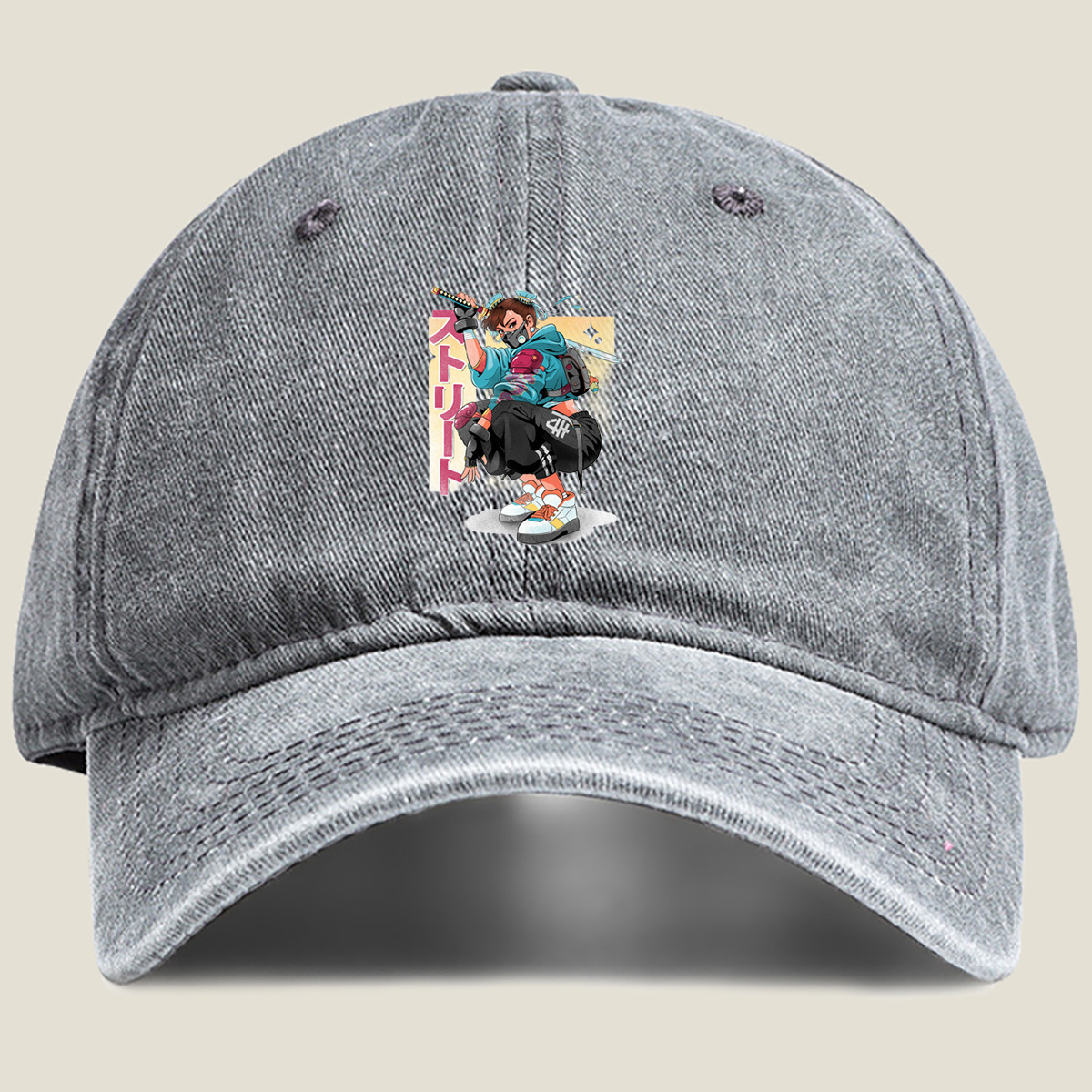 Street Fighter - Sakura - Washed Denim - Baseball Cap
