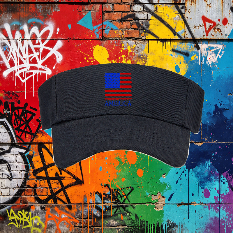 Unisex Classic Mesh Back Hat with USA Flag Print and 