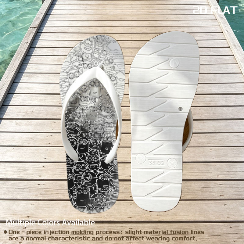 Minions Stack in Black and White Art -  flip-flops