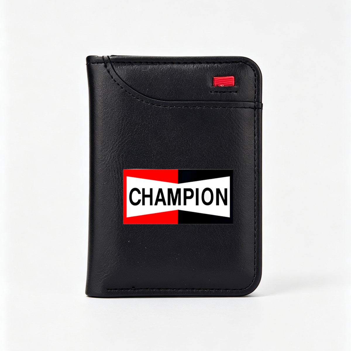 Champion Brand Logo with Red, Black, and White Design - Vertical Style Wallet