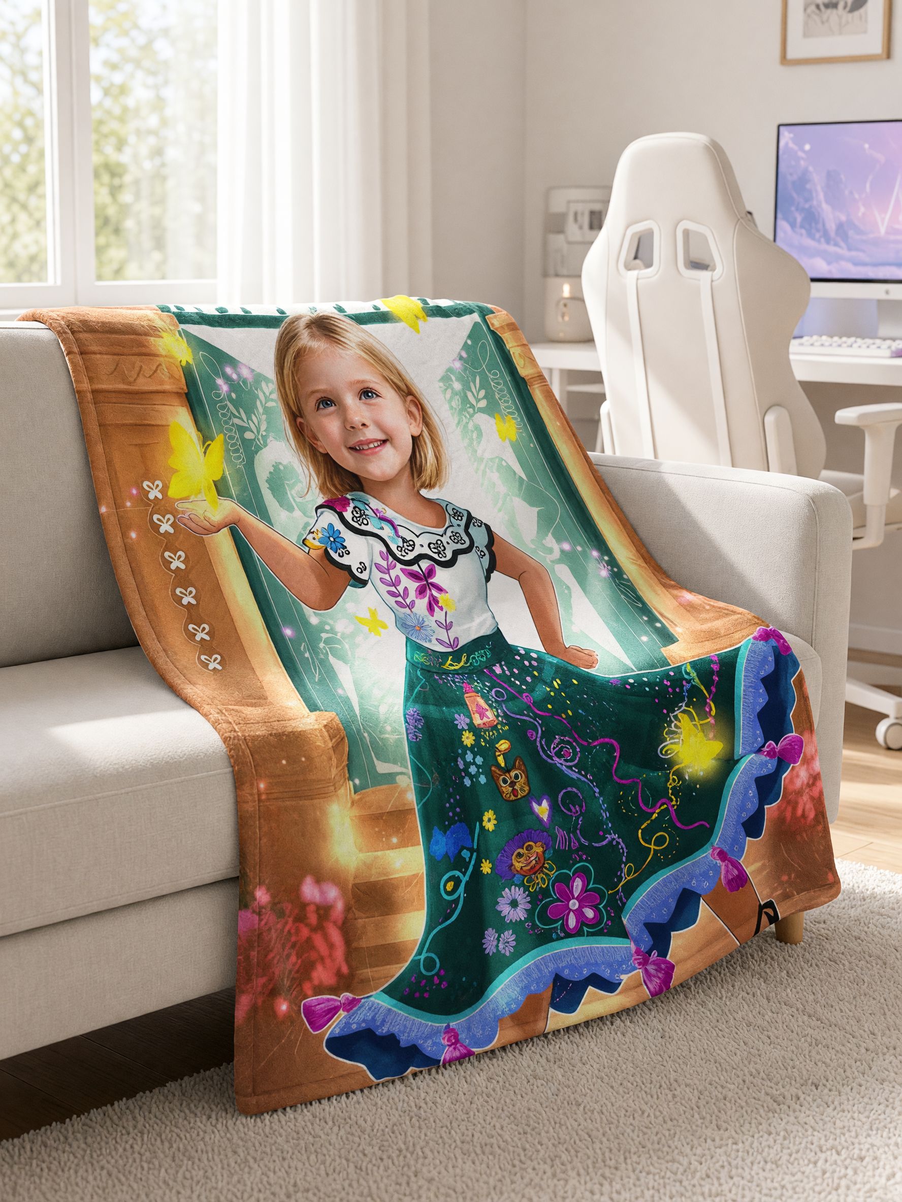 Custom Face Photo Blanket Personalized Flannel Fleece Throw Skin-Friendly Soft Magical Keepsake Gift