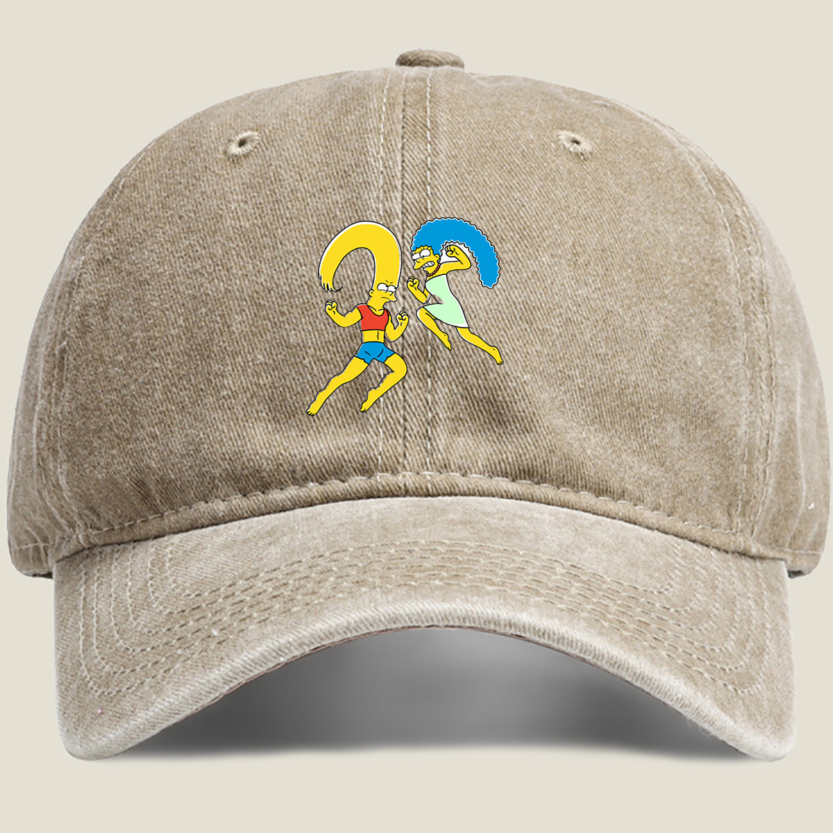 The Simpsons: Marge and Homer Running - Washed Denim - Baseball Cap