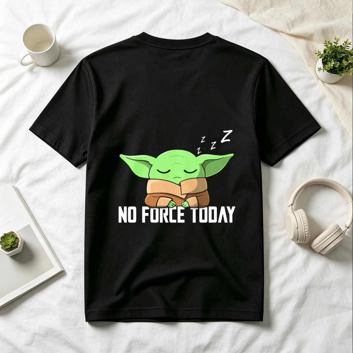 Baby Yoda Sleeping - No Force Today - Tee