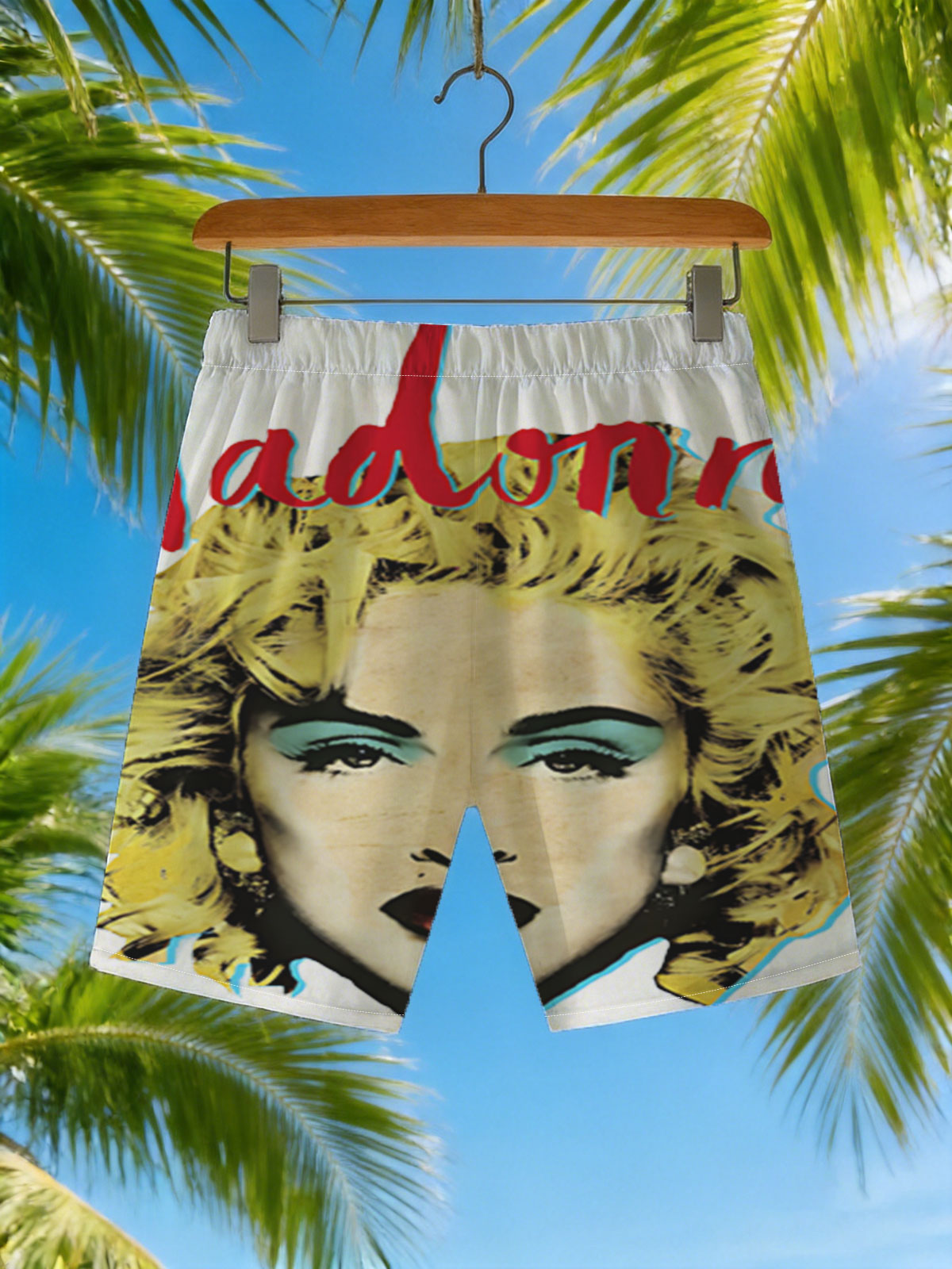 Madonna - Iconic Pop Star Portrait -  Beach shorts