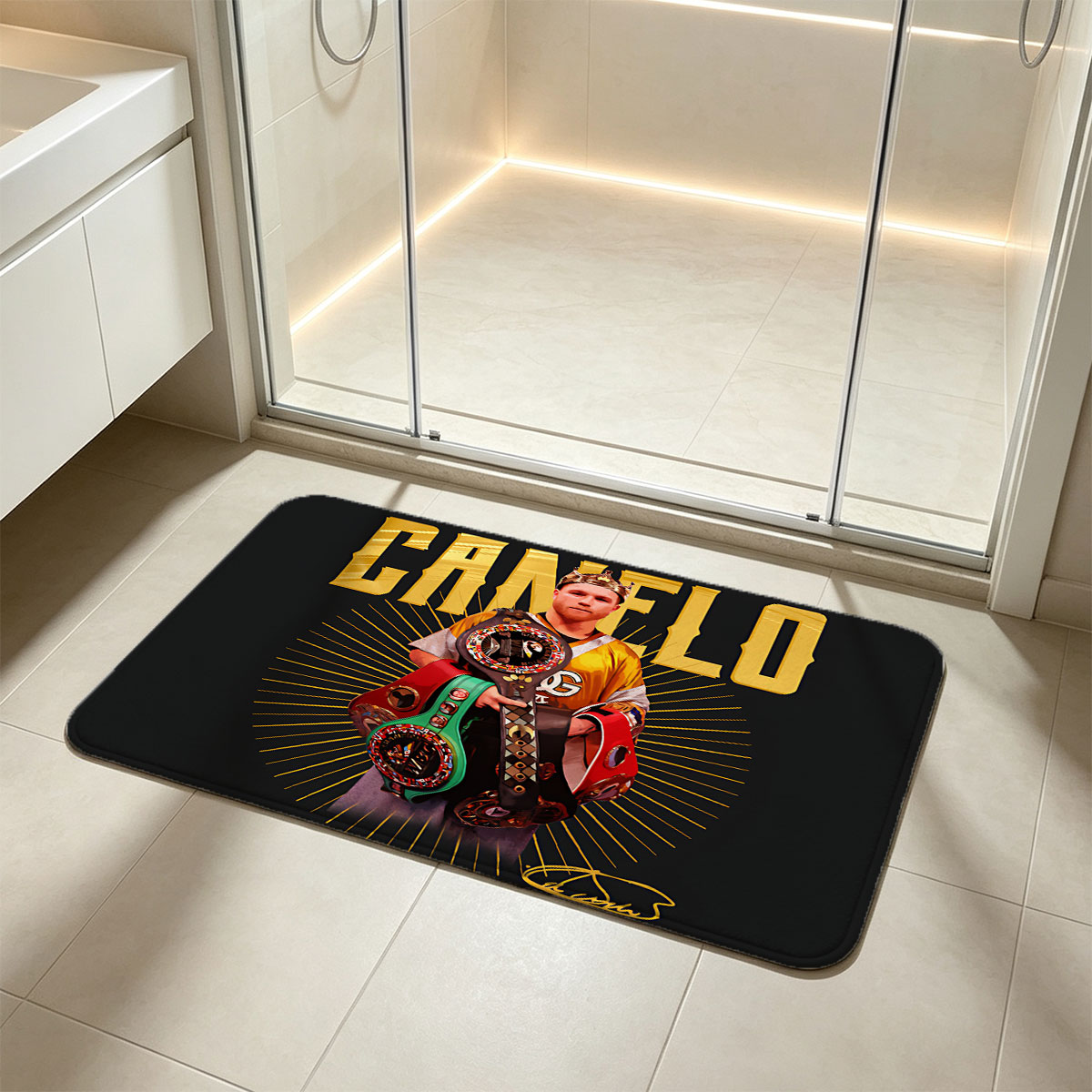 Canelo Alvarez, Undisputed Super Middleweight Champion, King of Boxing - Flannel floor mat
