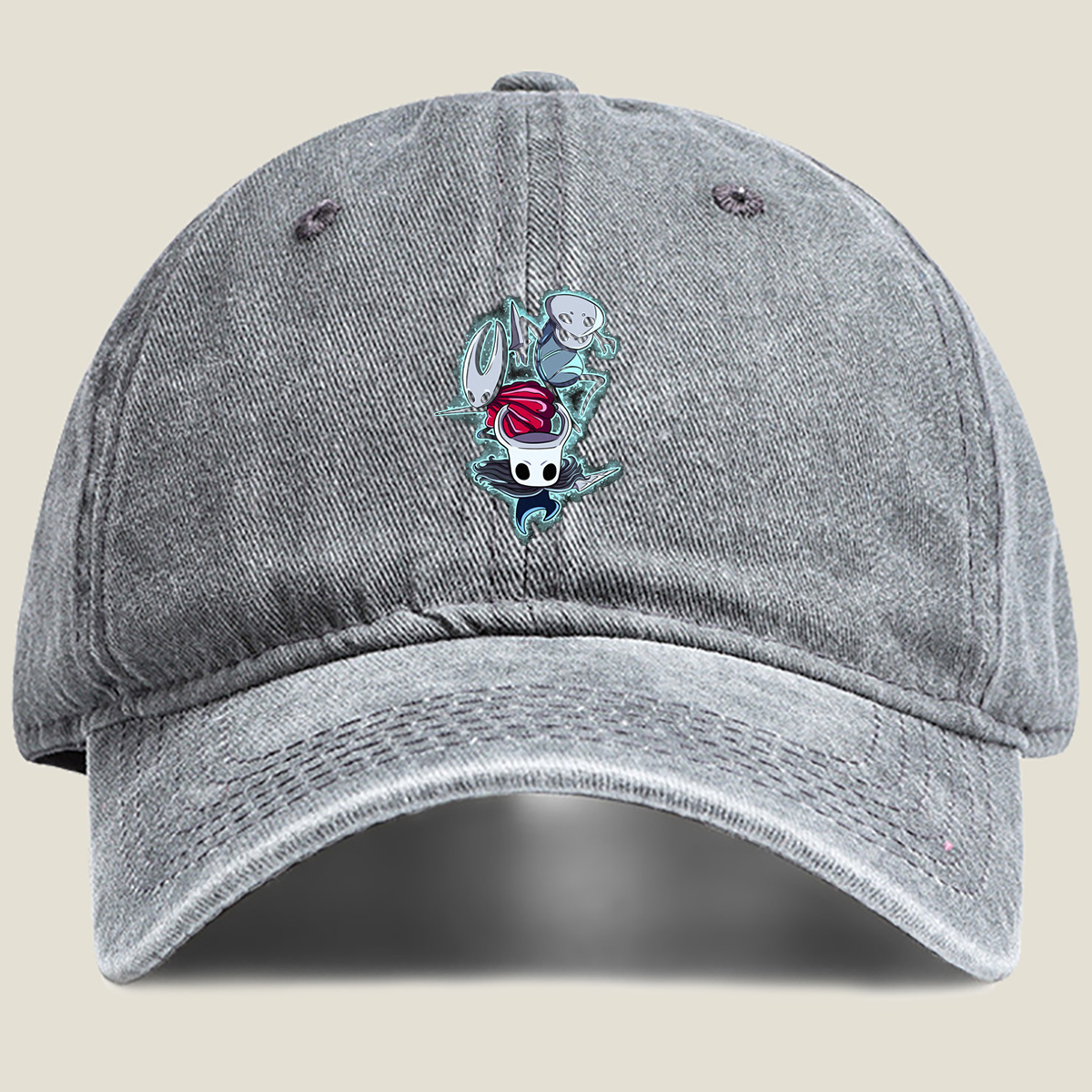 Hollow Knight: Hornet, Grub, and White Lady - Washed Denim - Baseball Cap