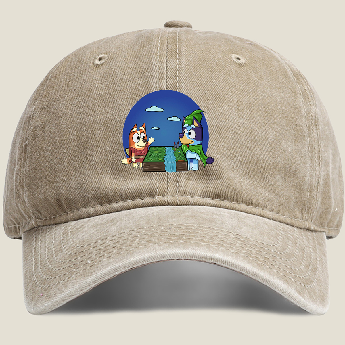 Bluey and Bingo in a Fantasy Adventure - Washed Denim - Baseball Cap