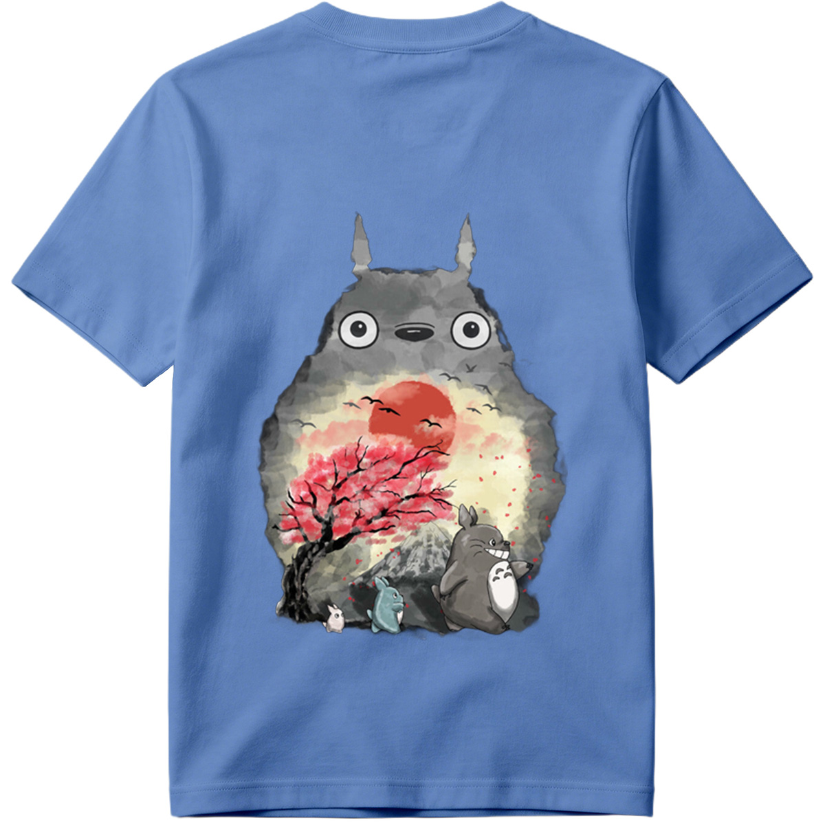 Totoro and Friends in Cherry Blossom Sunset - Tee