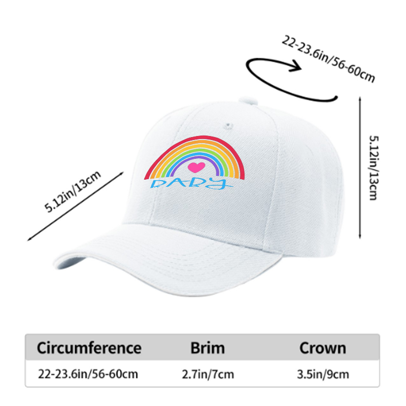 Unisex Classic Sandwich Hat with Rainbow Heart and 