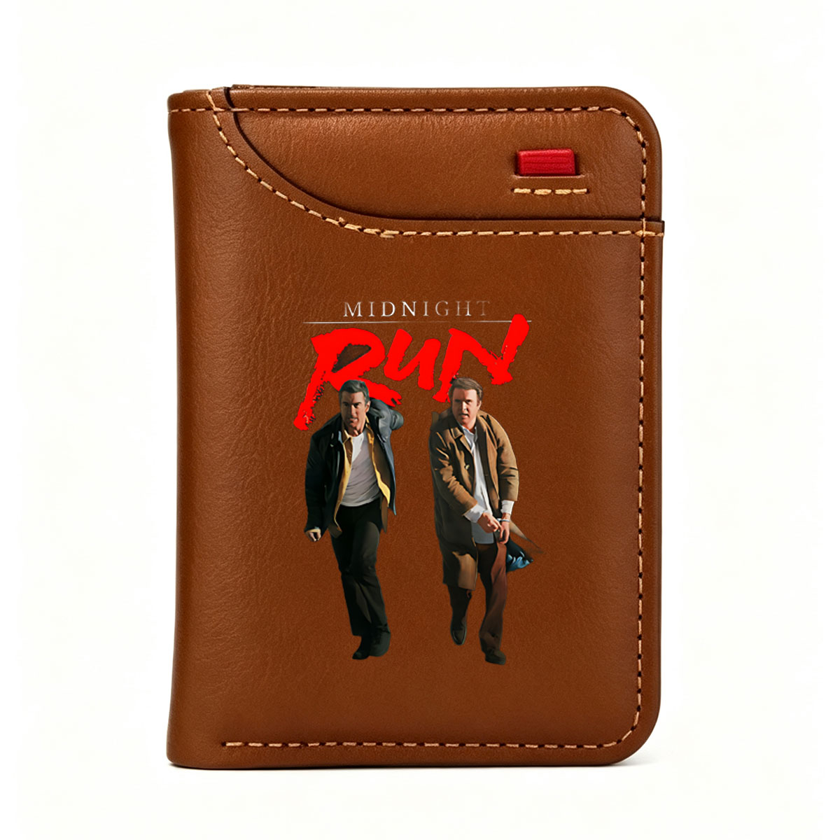 Midnight Run: Robert De Niro and Charles Grodin in Action - Vertical Style Wallet