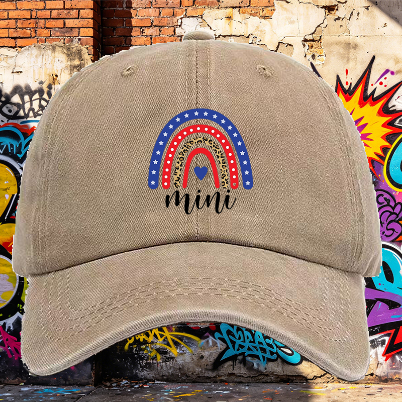 Men's Printed Washed Cap with Rainbow Leopard Stars Design, Casual Round Brim Lightweight Summer Hat for Outdoor Activities, Urban Streetwear Style, Perfect for Young Adults and Trendy Men