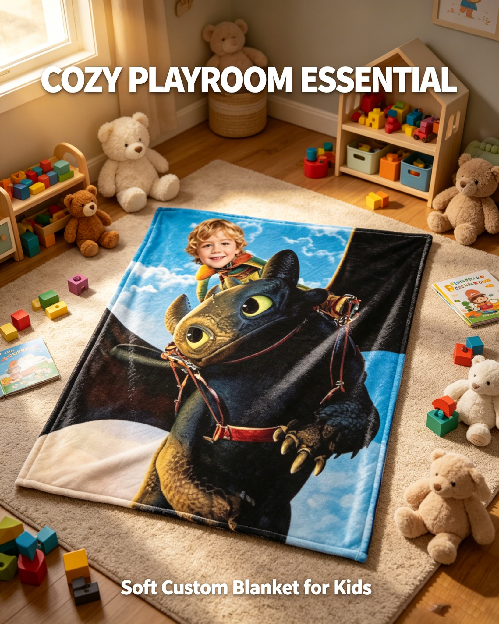 Toothless Custom Photo Blanket | How to Train Your Dragon