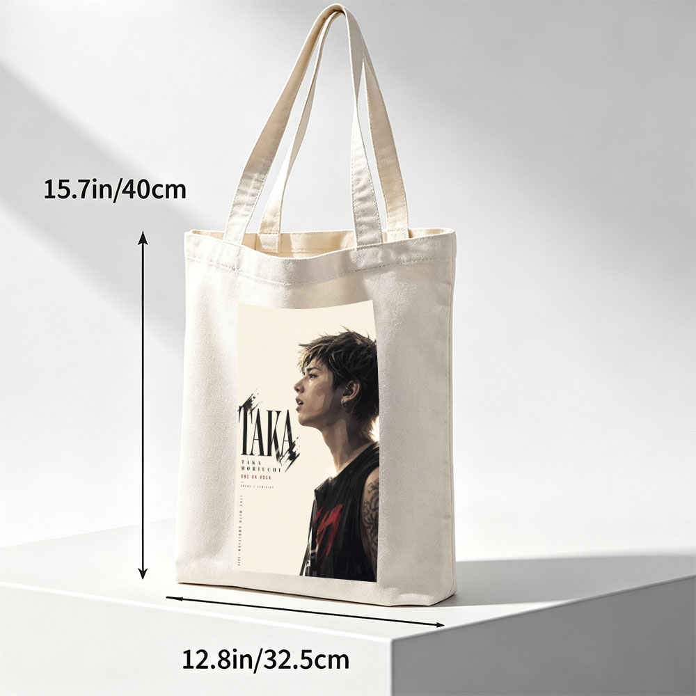 Taka Moriuchi Live Performance Portrait in Black Sleeveless Top with Tattoo and Earpiece - Canvas tote bags