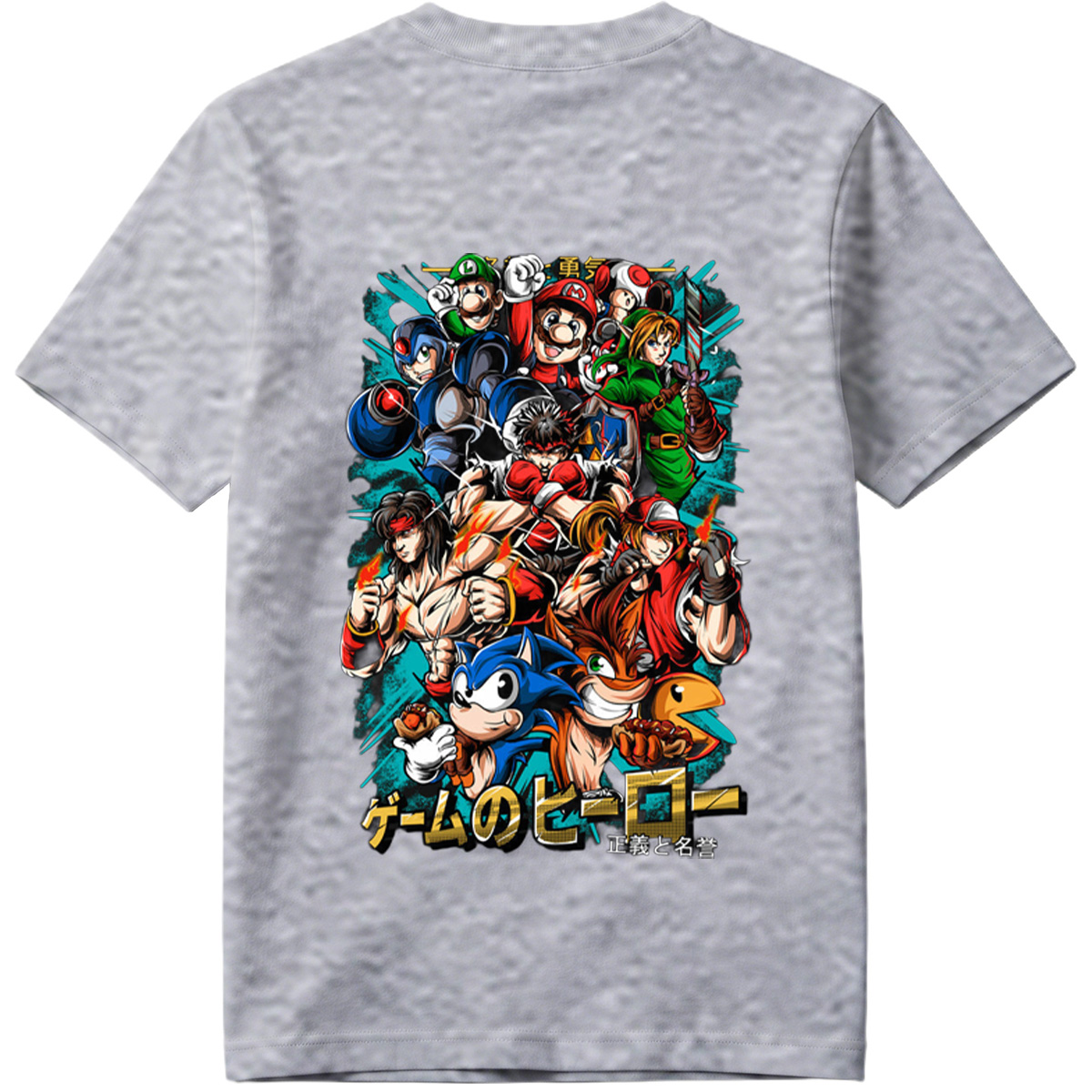 Game Heroes: Mario, Sonic, Link, Ryu, and More - Tee