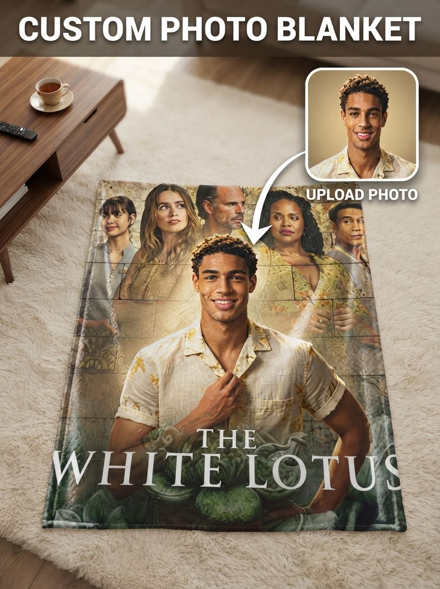 Custom Photo Flannel Blanket Personalized Face Portrait Soft Warm Throw for Sofa Bed and Couch Ideal Keepsake Gift