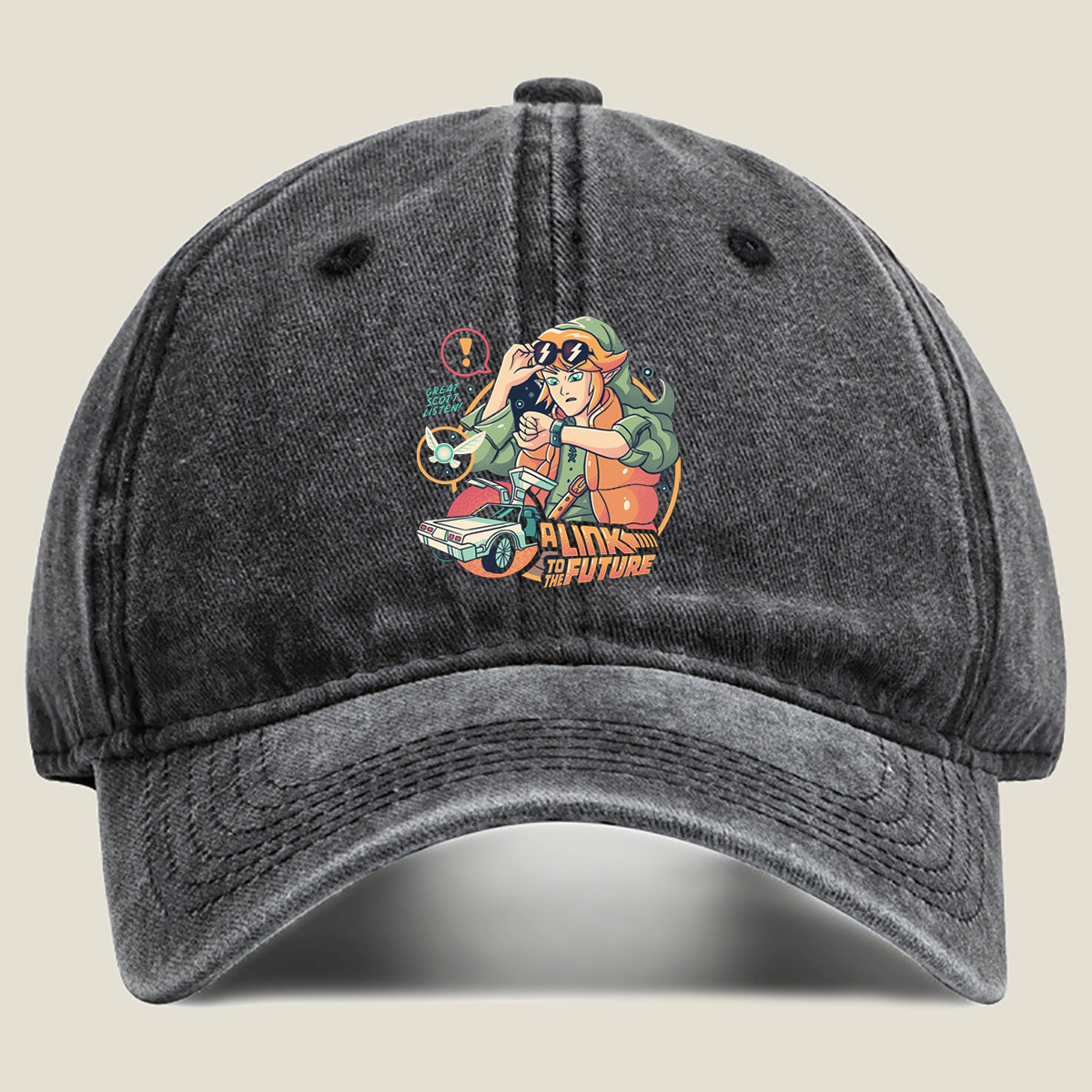 A Link to the Future: Zelda Meets Back to the Future - Washed Denim - Baseball Cap